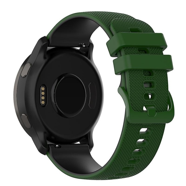 For Garmin Venu2 Plus/venu Sq/vivomove Grid Texture Silikone Urrem 20mm Tofarvet Rem Army Green Black