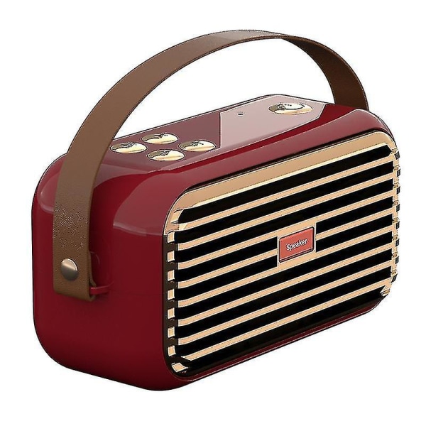 Röda Bluetooth-högtalare Retro Trådlös Liten Stereo Ornament Högtalare Funky Gåvor