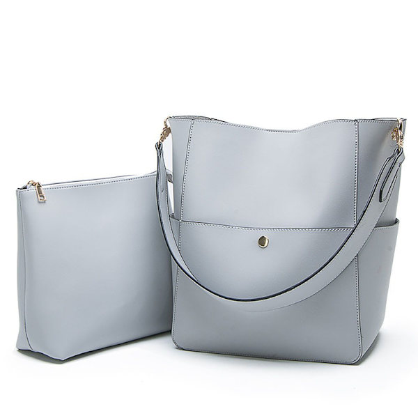 Kvinnlig axelväska Vintage Hinkväska Axelväska Tote Väska 2-delars set