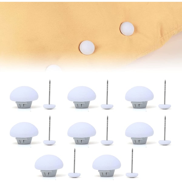 Sklisikre dynetrekk klips, runde dynetrekk klips, dyneholder med soppknapper, for soverom, dynetrekk, 8 stykker, hvite White