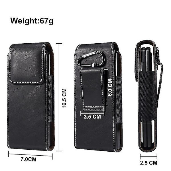 Läderbältesklämma Telefonholster Midjehängande Fickfodral Kompatibel Samsung Galaxy Z Fold 4/z Fold 3 Black
