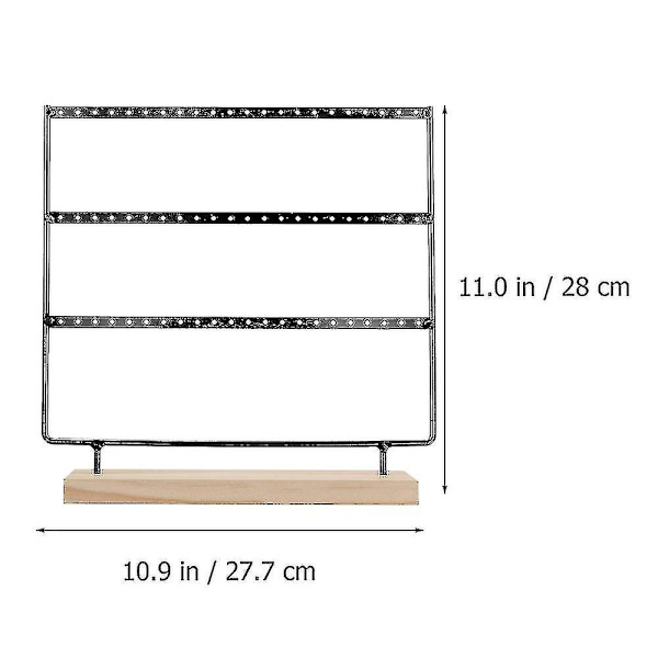 Træ Øreringsholder Simpel 3-lags Dekorativ Smykkeholder Display