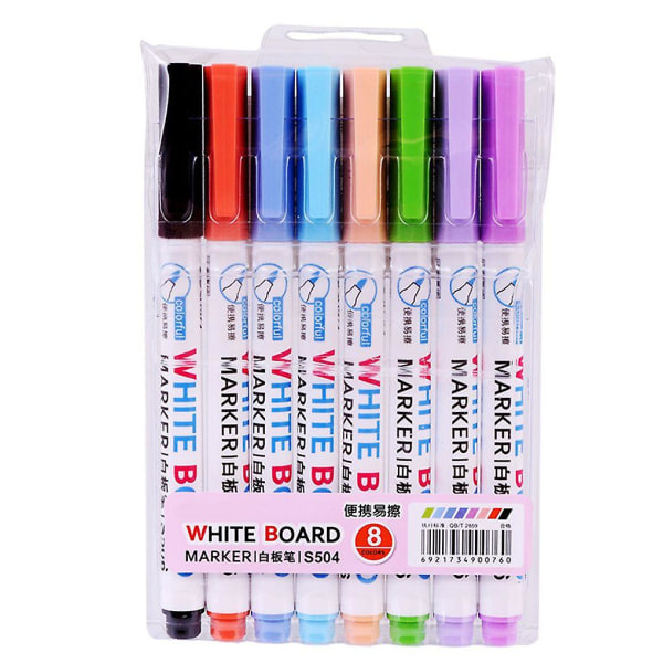 8 stk./sæt Colored Ink Whiteboard Pen White Board Markers Office