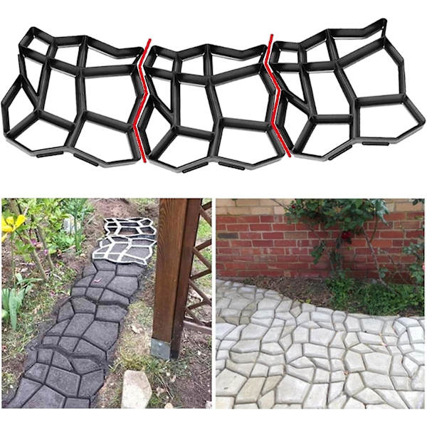 Paving Mould,Paving Slabs Garden Stone Paving Mold Concrete Stepping Walkway Paver 9 Grids DIY Driveway Garden