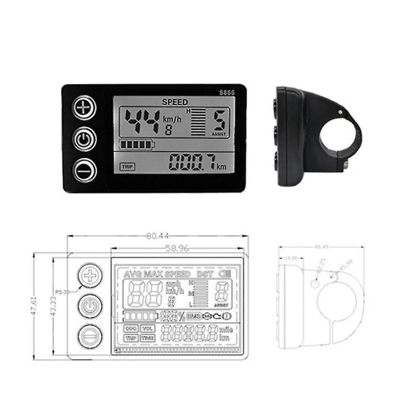 1 kpl 36v 17a 250w 350w moottorin ohjain E-bike harjaton nopeudensäädin ja S866 LCD-näyttö,con