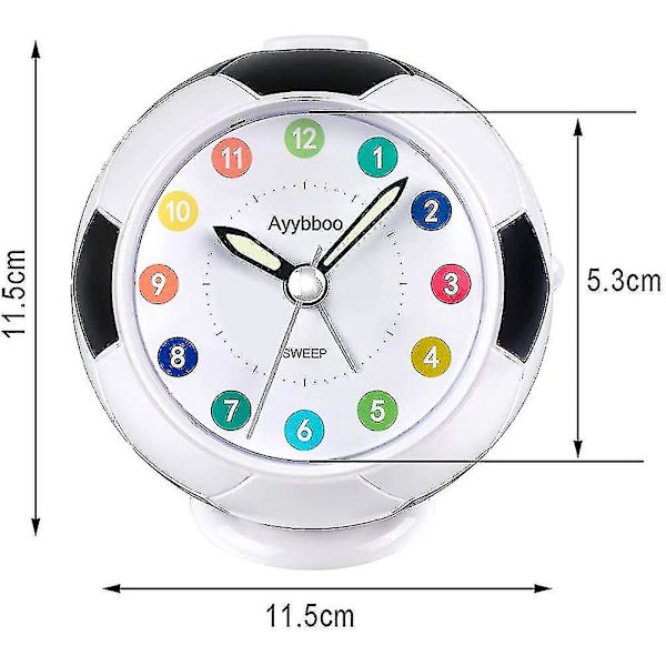 Barnealarmklokke Gutter Jenter, Alarmklokker Analog Barn Fotball Analog Alarm