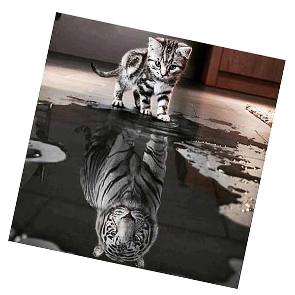 Diy 5d Diamond Painting Full Kits, Cat And Tiger Rhinestone Pictures