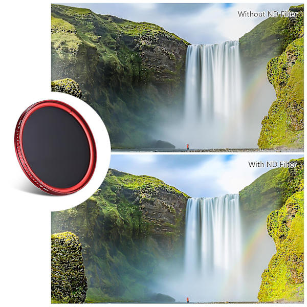 58mm Slim Nd Fader Variabel Filter Neutral Density Nd2 Til Nd400 Rød Udskiftning Til Canon Nikon Dslr Kamera