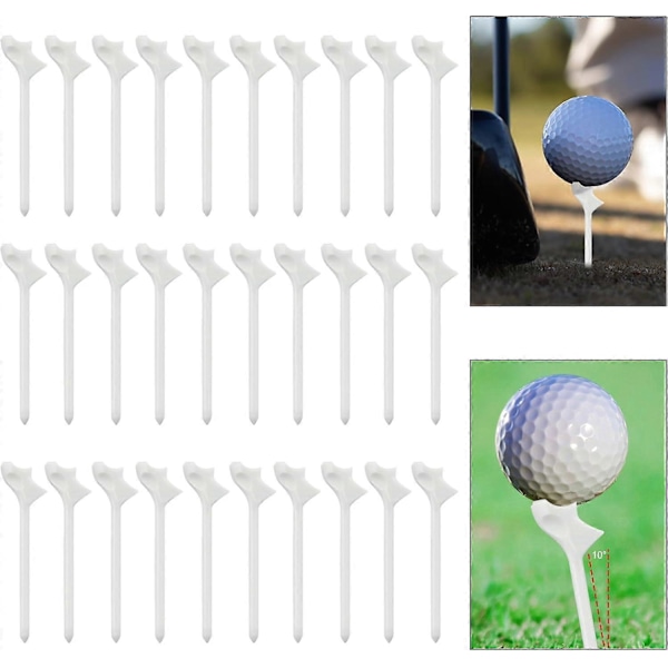 30 stk. Golf Tees til Flyvebane, Plastik Golf Simulator Tees System 10 Grader til