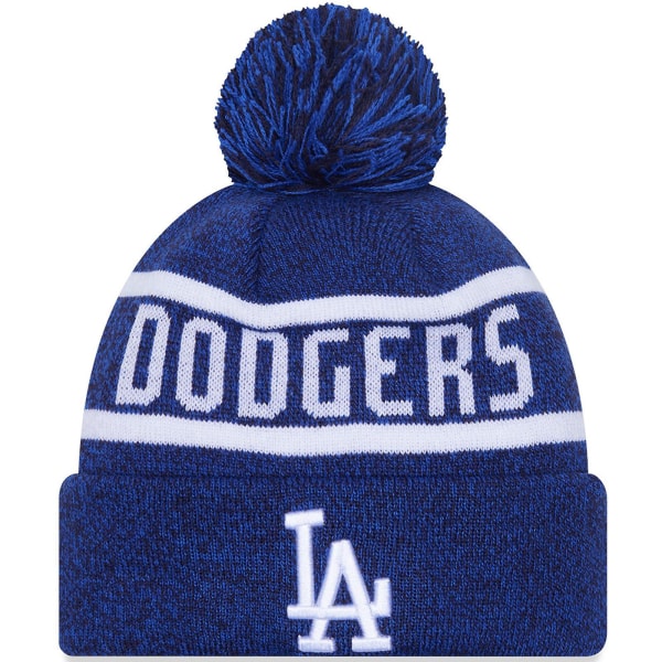 New Era Mens Los Angeles Dodgers Jake Cuff Warm Beanie Bobble Hat - Navy