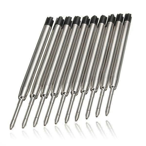 10x Sorte Kuglepen Blæk Refills Fin Spids Medium Til Parkers Style Dz