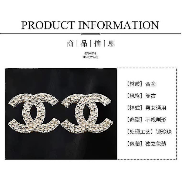 CC Brosch Damkoftan Liten Kostym Dekorativ Brosch Diamant Pärla Dekorativ Knapp Brosch
