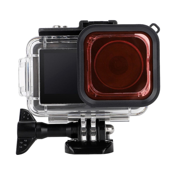 Oa3-fs520 kameran linssin sukellussuodatin Dji Osmo Action 3 -kameralle karkaistu lasisuodatin vedenalaiseen valokuvaukseen Red