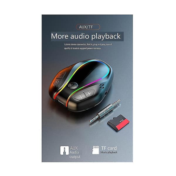Trådløs Bluetooth-mottaker 3,5 mm Aux lydmottaker Bluetoo