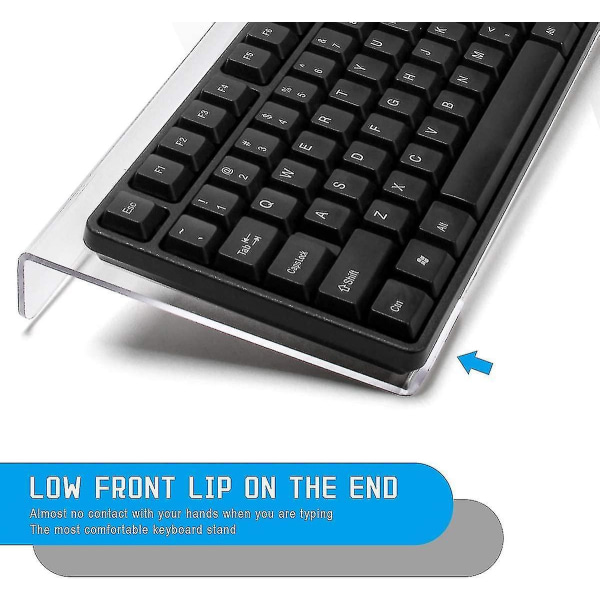 Datamaskin vippet tastaturholder, klar akryl Premium Stand-PC Keyboard Stand, Universal Elevated S