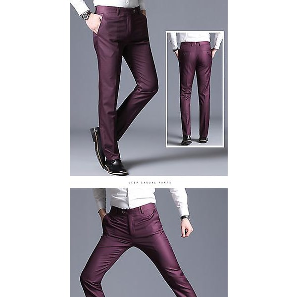 Uudet miesten business casual -housut suorat lahkeet yksiväriset miesten housut