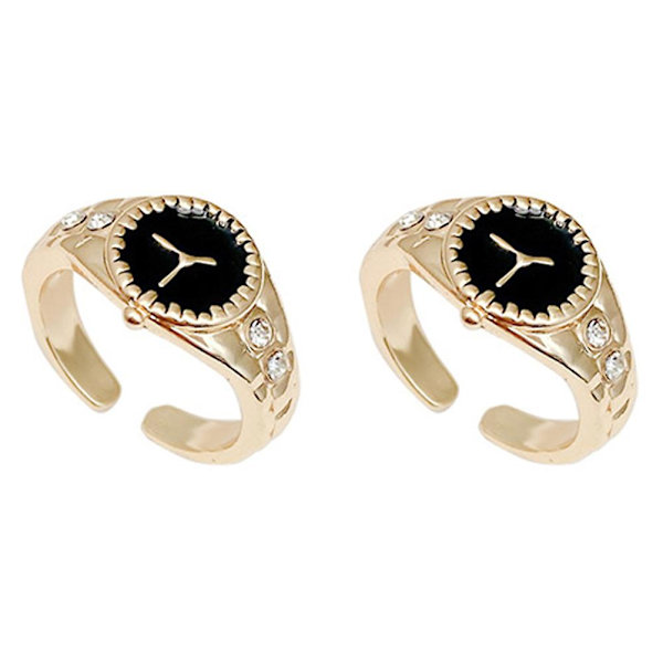 2 stk. Chic Nyttige Justerbare Smykker Ur Ring Formet Ur Finger Ur Til Dekoration Gave