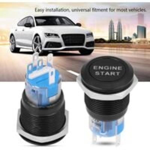 12V Vandtæt Bilmotor Start Trykknap Tænding Starter Sort Zink Aluminium Legering