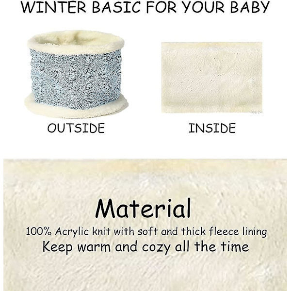 Børne Vinterhue Halstørklæde Og Handsker 3 I 1 Varm Hue Sæt Pompom Huer Med Tyk Fleece L