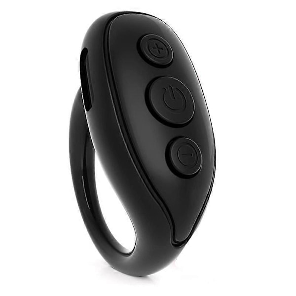 Bluetooth Fjernbetjening Sidevender, Mobiltelefon Kamera Udløser Selfie Fjernbetjening, Smart Ring Fjernbetjening - Sort