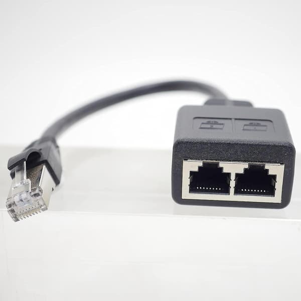 Kabelsplitter Netværksadapter (sort) (1stk)