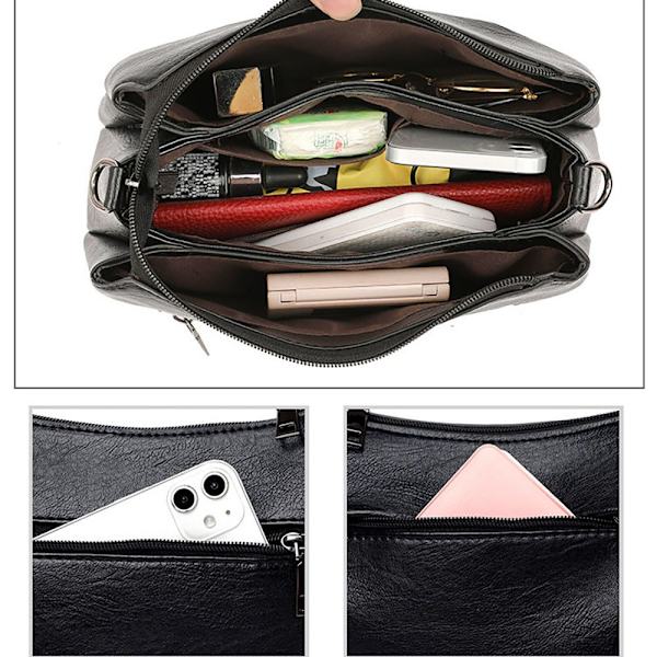 Dame Skuldertaske, Crossbody Taske (1 stk, Blødt Læder), Skuldertaske med Frontlomme