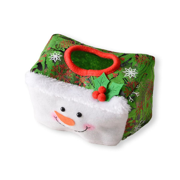 2 Pieces Christmas Cartoon Fabric Box Napkin Holder Cover Case