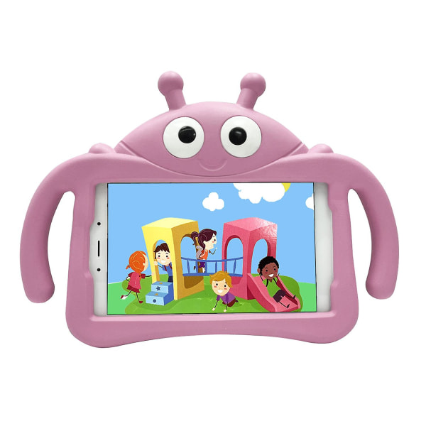 Kid Ladybug Case för Samsung Galaxy Tab A 8.0 T380 T385 2017, Kickstand Heavy Duty Stötsäkert cover, hållbart Pink