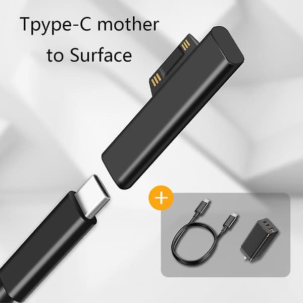 USB-C Strømforsyning Hunn Adapter for Surface Pro 3 4 5 6 Fa