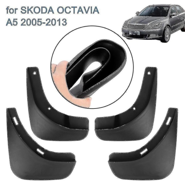 4 kpl lokasuojaa yhteensopiva Skoda Octavia A5 2005-2013 Auton lokasuojat Auton lisävarusteet Roiskeet Etu- ja takalokasuojat