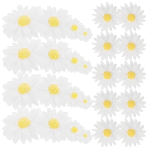 80 stk Cartoon Daisy Flower Charms Dekorative Resin Charms Telefonveske gjør-det-selv-pynt