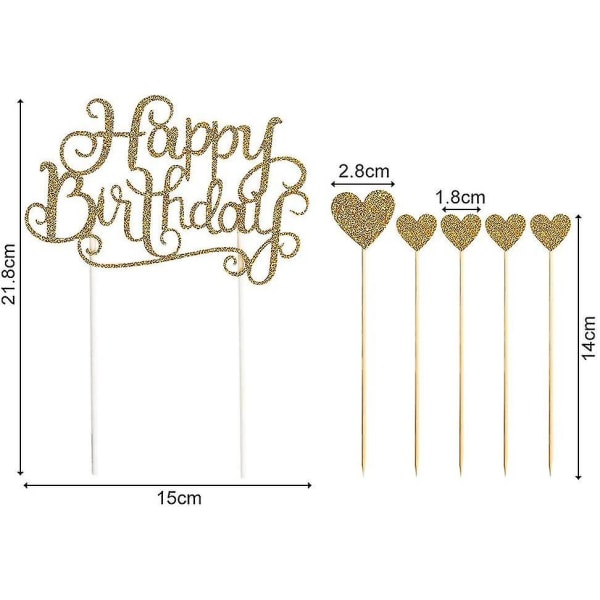 7 st. Födelsedag Monogram, Grattis på födelsedagen Tårta Topper, Födelsedagstårta Dekoration