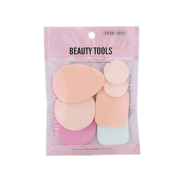 7-pack Makeup-svampar, Kombinationsset, Torrt & Våt, Dubbelanvändning