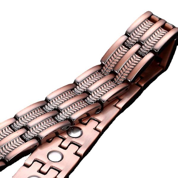 Herrar ren koppar magnetisk terapi armband lindra artrit karpaltunnel smärta förbättra kroppens fysiologiska magnetfält