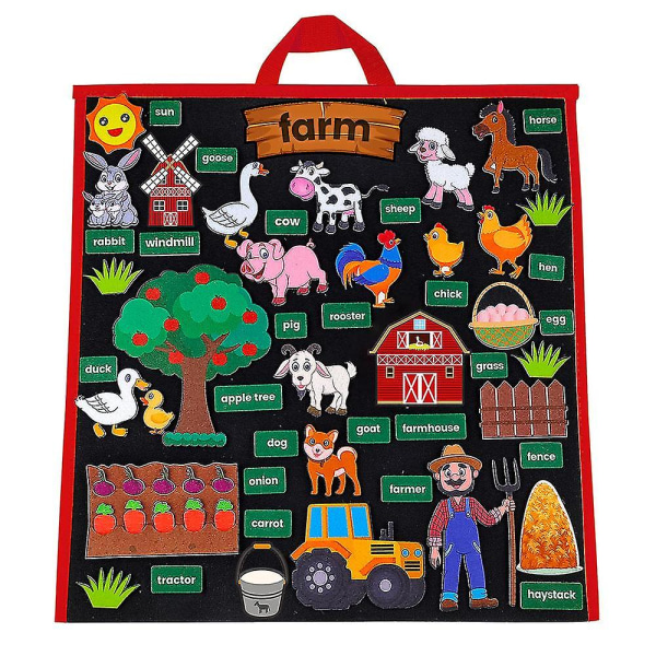 Farm Stories Filtbræt til småbørn Foldeflanelbræt Farm Animal Story Læring for børn Førskole Legeaktivitetssæt