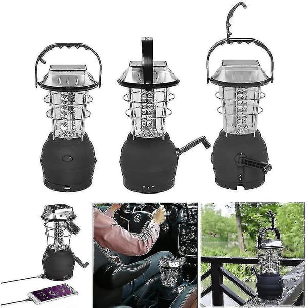 Camping Lanterns Led Solar Lamp Håndsveiv Dynamo Vanntett