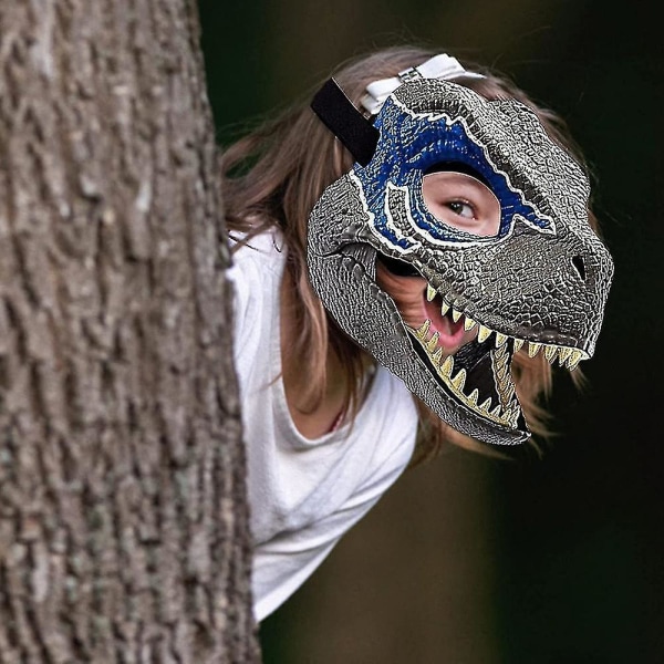 3d Dinosaur Mask Rollespill Hodeplagg Jurassic World Raptor Gi