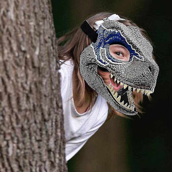 3D Dinosaurmaske Rollespill Hodeplagg Jurassic World Raptor Gi