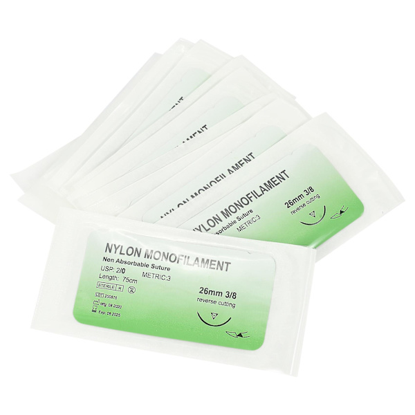 12 st/set nålsutur nylon monofilament tråd 2/0