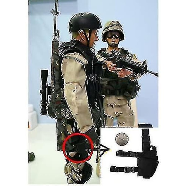 Taktisk Drop Leg Holster Højre Hånd Sort Justerbar Militær Airsoft Pistol/pistol Drop Leg Lår Holster Med Magasinpose