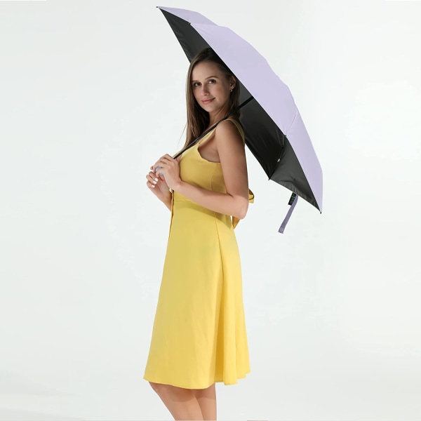 Reseminiparaply för handväska med fodral - Liten Kompakt UV-paraplyskydd Sollätt, litet fickparaply med case för kvinnor, flickor
