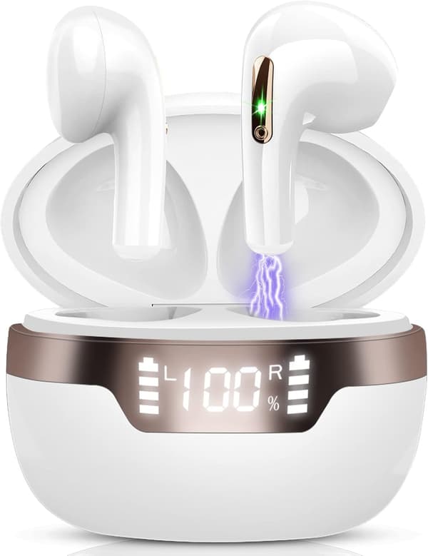 Trådløse ørepropper Bluetooth 5.2 med mini USB-C ladeetui