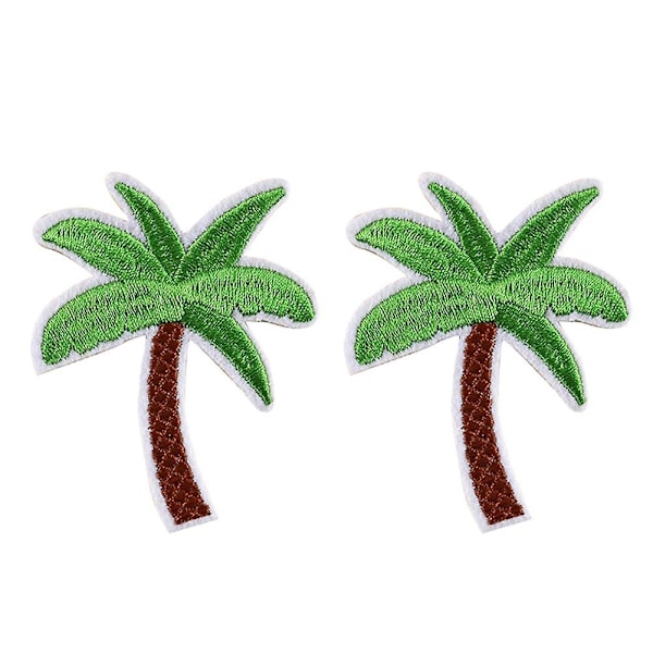 ZHOUBA 5 stk. brodert kokospalme-patch, stryke-på-patch, DIY-syapplikasjon