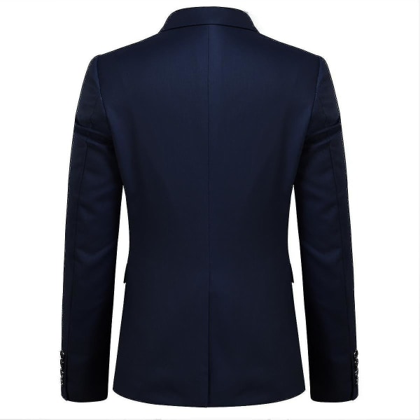 Herrkostym Business Casual 3-delar Kostym Blazer Byxor Väst 9 Färger Z Navy 3XL