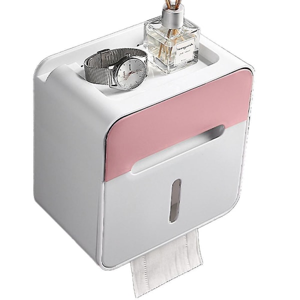 Enkel og kreativ toiletpapirboks uden stansning Vandtæt rullepapir opbevaring Toiletpapirboks Vægmonteret hjem Kreativ papirboks