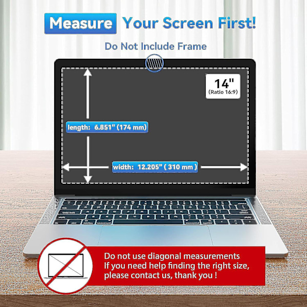 14 tuuman kannettavan tietokoneen näytön tietosuojakalvo, irrotettava 16:9-kuvasuhteen tietosuojakalvo 14 tuuman kannettavalle tietokoneelle, tietosuojakalvo, joka estää vakoilun