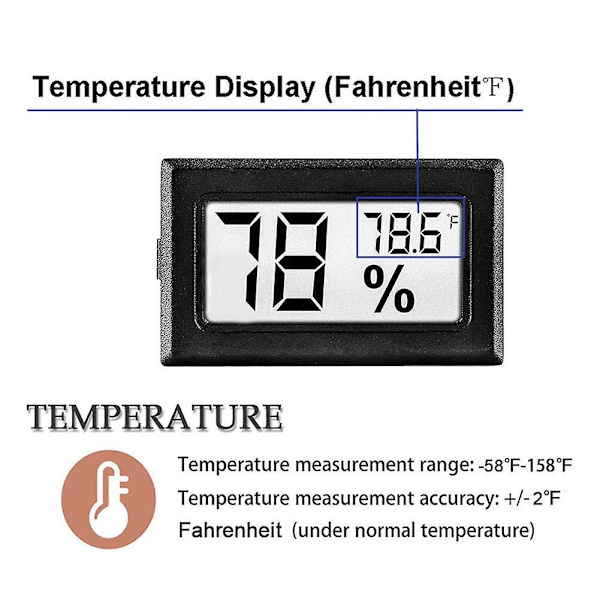 2-pack Mini Digital Hygrometer Gauge And Thermometer