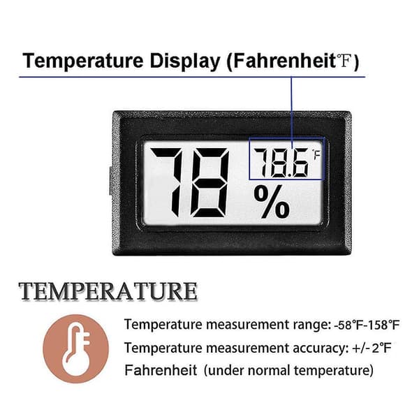 2-pakke Mini Digital Hygrometer Gauge Og Termometer