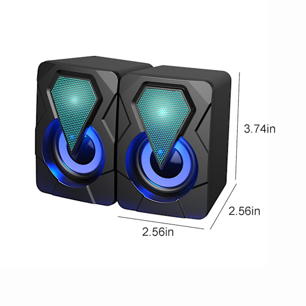 Valoa lähettävä tietokonekaiutin Usb-matkapuhelin kannettava tietokone Pöytätietokone Mini-kaiutin Hifi-stereokaiutin Kaapelinen subwoofer Tietokoneääni 2 kpl
