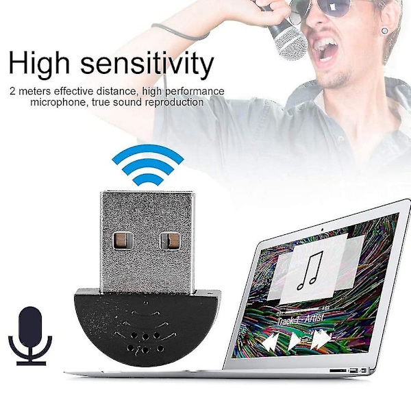 Mini USB-mikrofon för Laptop/Dator - Perfekt för Skype och Röstigenkänning